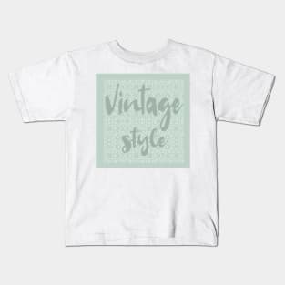 Vintage Style Mint Green Pattern Kids T-Shirt